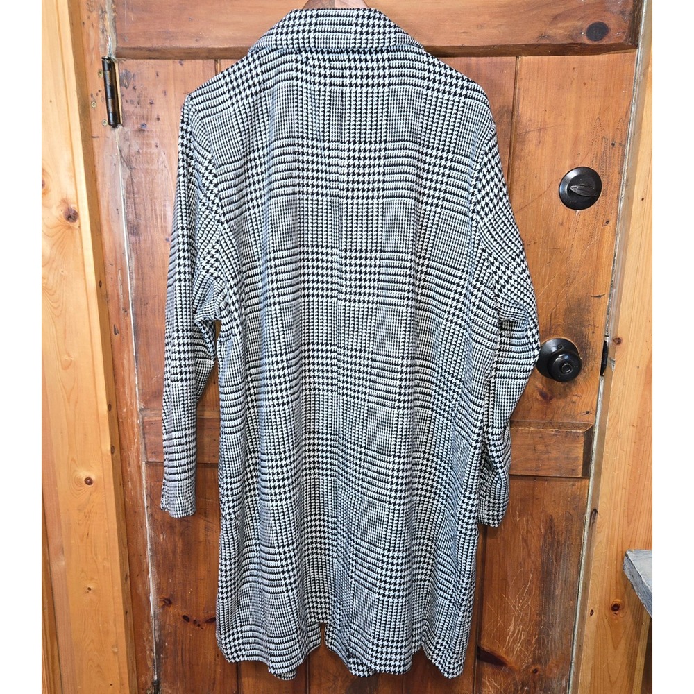Maurices Black White Houndstooth Plaid Blazer Coatigan Jacket Plus Size‎ 3X - Picture 8 of 8